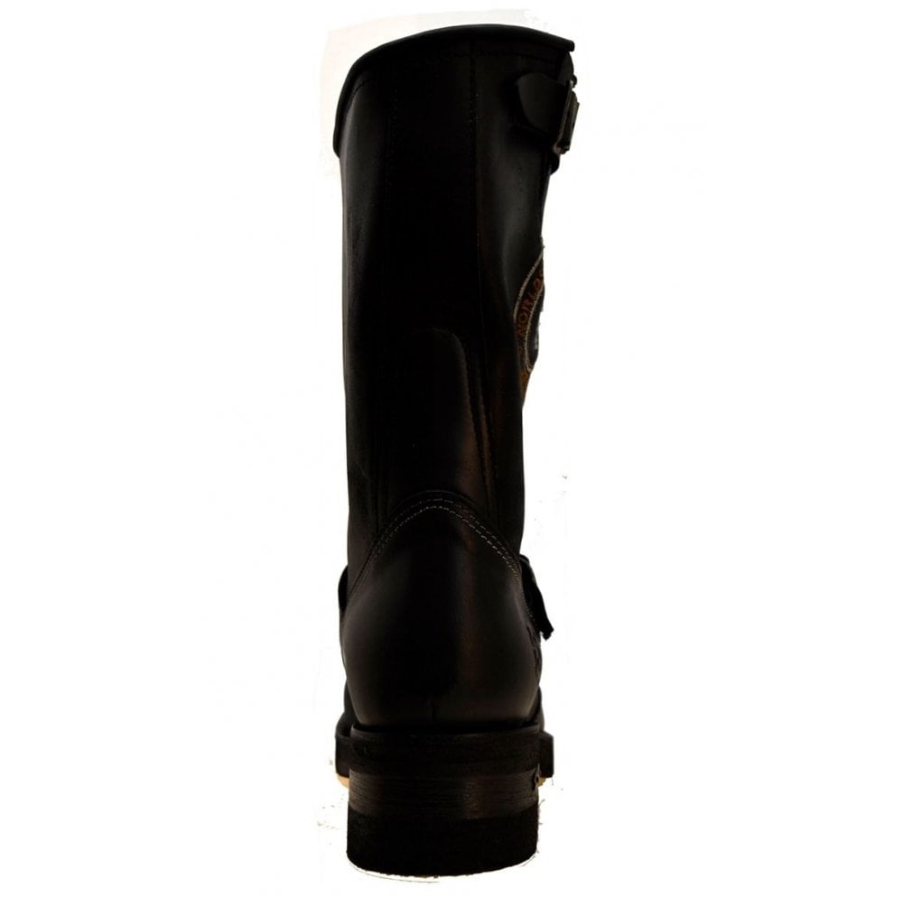 Sendra 3565 Black Leather Steel Toe Cap Mid Calf Biker Boots