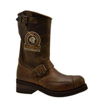 Sendra Men's Shoes 3565 Brown Leather Steel Toe Cap Mid Calf Biker Boots