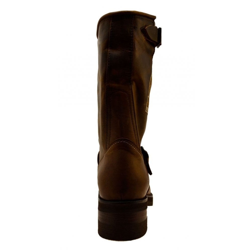 Men's Biker Boots Sendra 3565 Brown Leather Steel Toe Cap