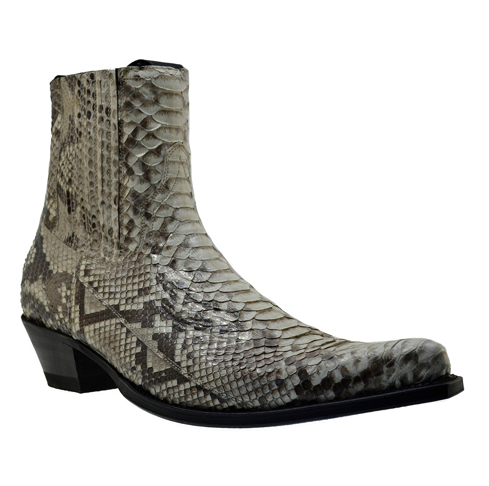 Sendra Spain Model 4375P Natural Python Skin Pull-up Cowboy Boots