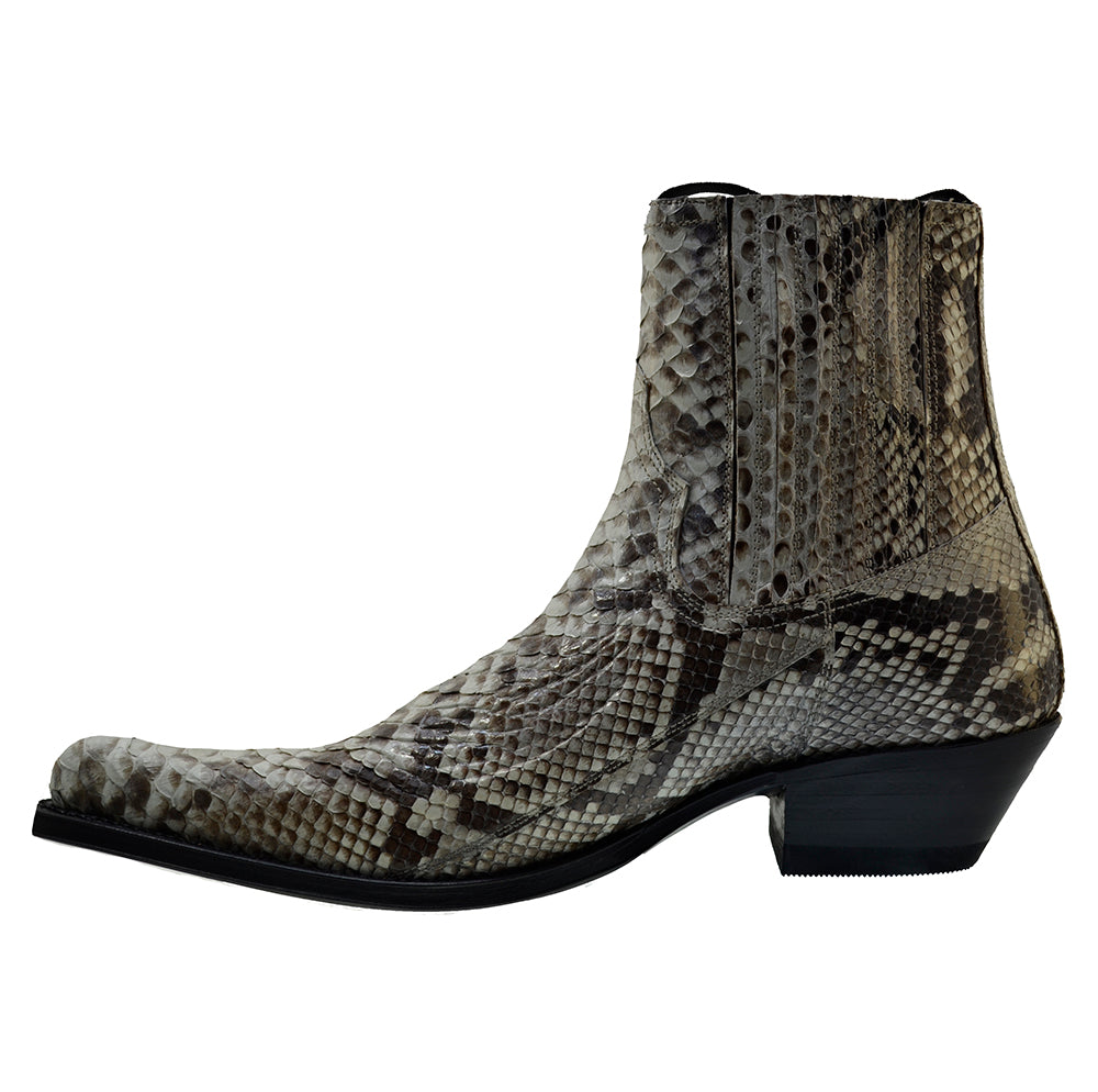 Sendra Spain Model 4375P Natural Python Skin Pull-up Cowboy Boots