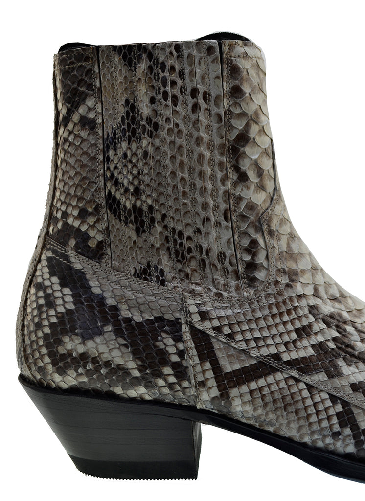 Sendra Spain Model 4375P Natural Python Skin Pull-up Cowboy Boots