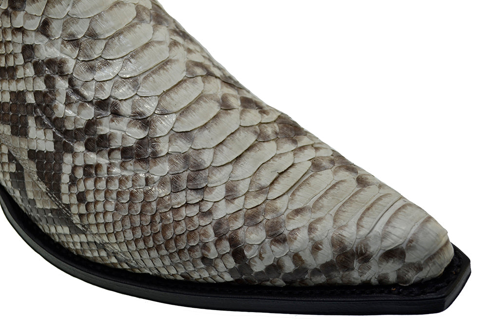 Men's Cowboy Boots Sendra 4375P Natural Python Skin Cuban Heel