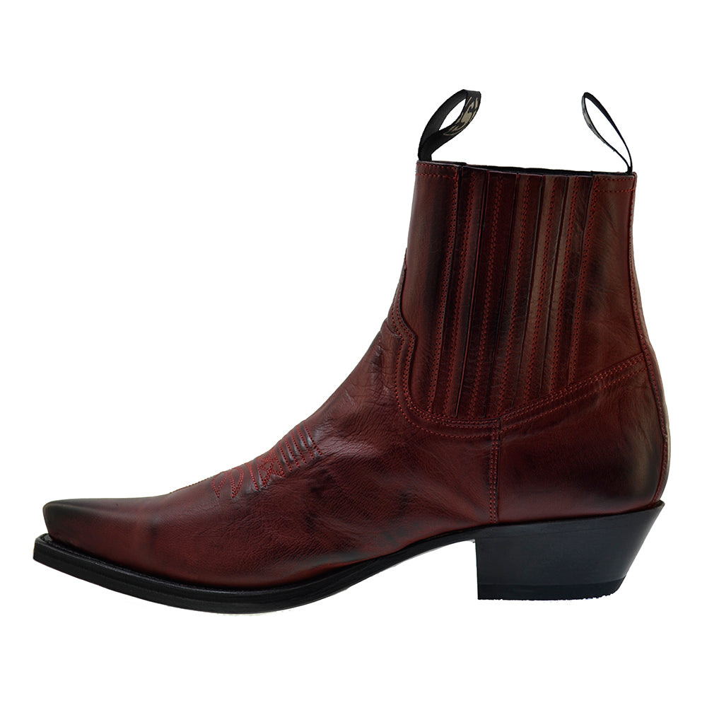 Men's Cowboy Boots Sendra 6479 Red Leather Cuban Heel