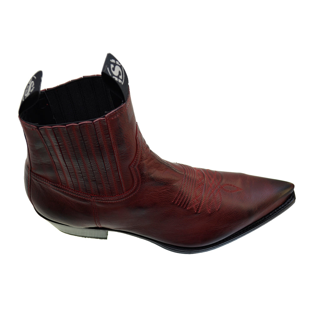 Sendra Spain 6479 Rustic Red Calf Skin Leather pull up Ankle Cowboy Boots