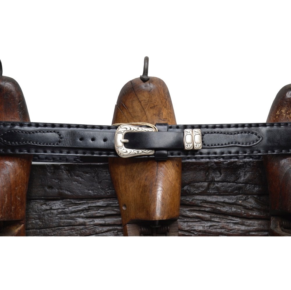 Sendra Belt 7582 Black Leather Silver Craft Buckle