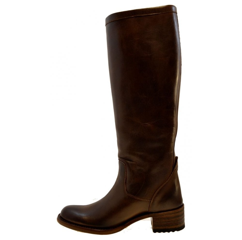 Sendra 8515 Brown Leather Round Toe Pull up Formal Riding Boots