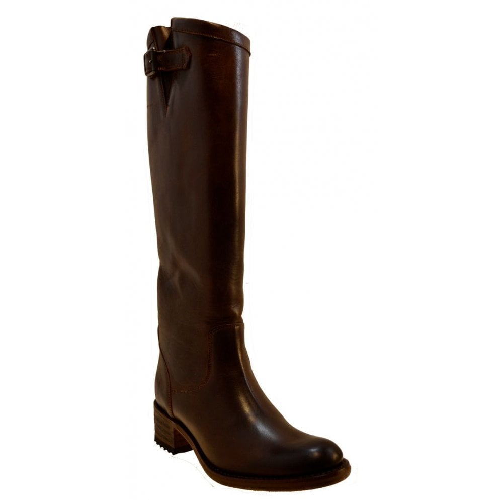 Sendra 8515 Brown Leather Round Toe Pull up Formal Riding Boots