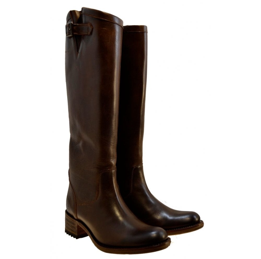 Sendra 8515 Brown Leather Round Toe Pull up Formal Riding Boots