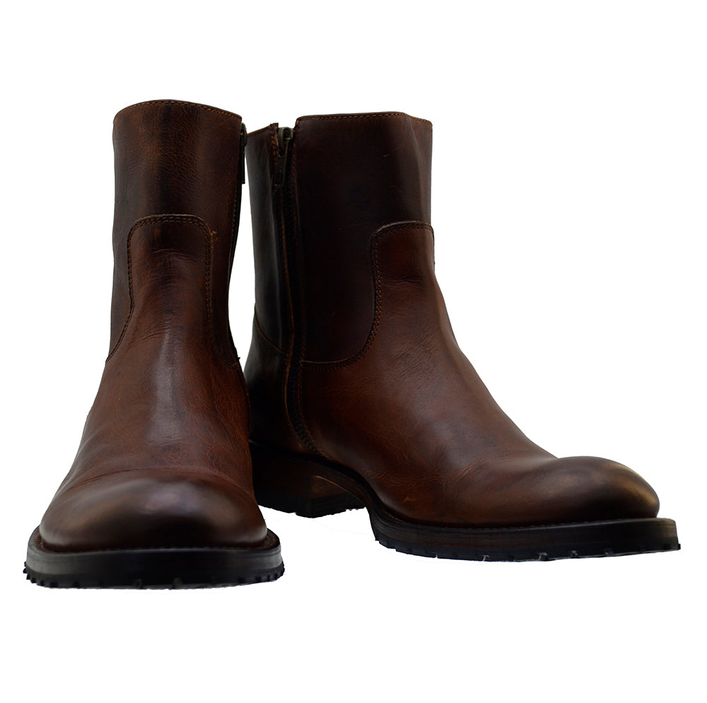 Sendra 9491 Brown Leather Ankle Biker Boots