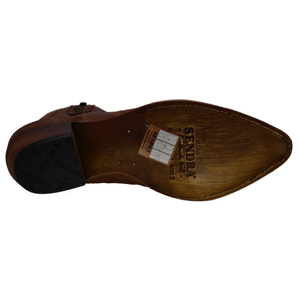 Sendra 12096 Crazyhorse Vintage Wax Suede Cuban Heel Formal Ankle Boots